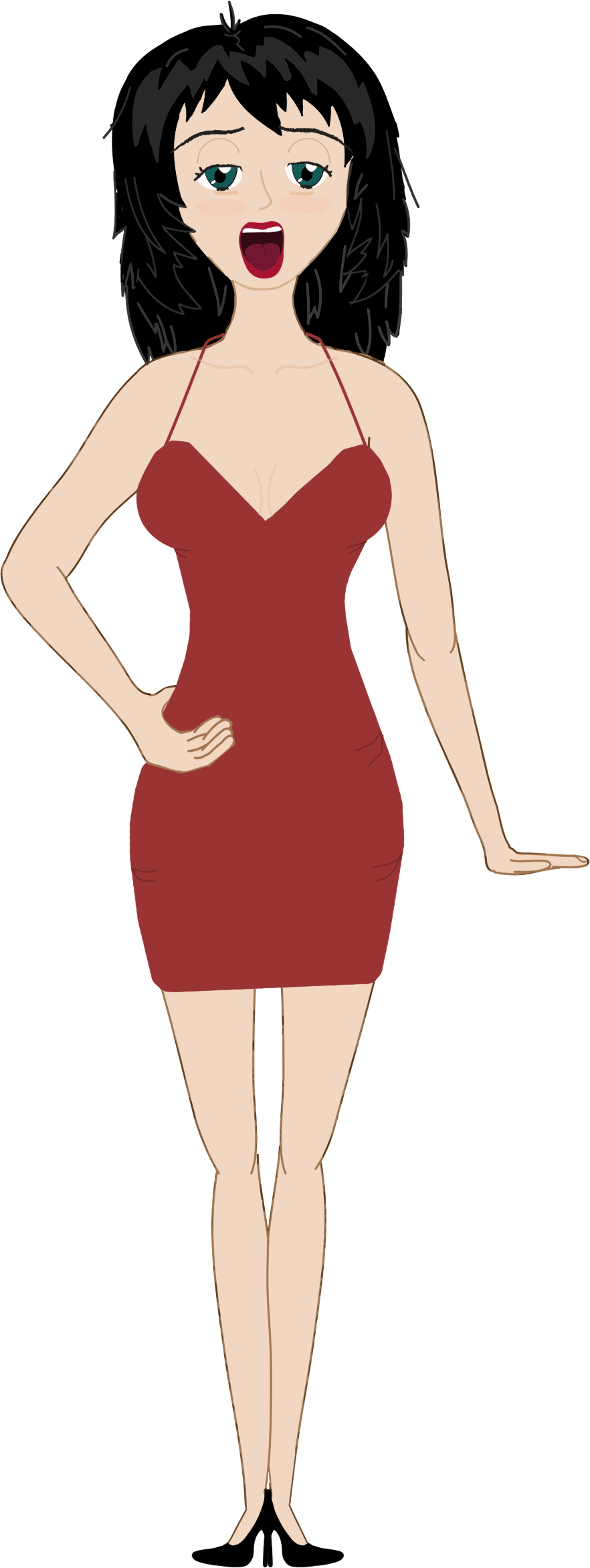 This Free Icons Png Design Of Brunette Woman Singing (882x2342), Png Download