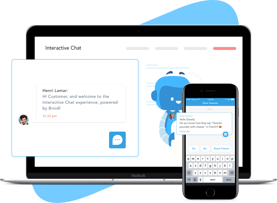 Broid Live Chat For Interactive Conversations - Mobile Device (945x691), Png Download