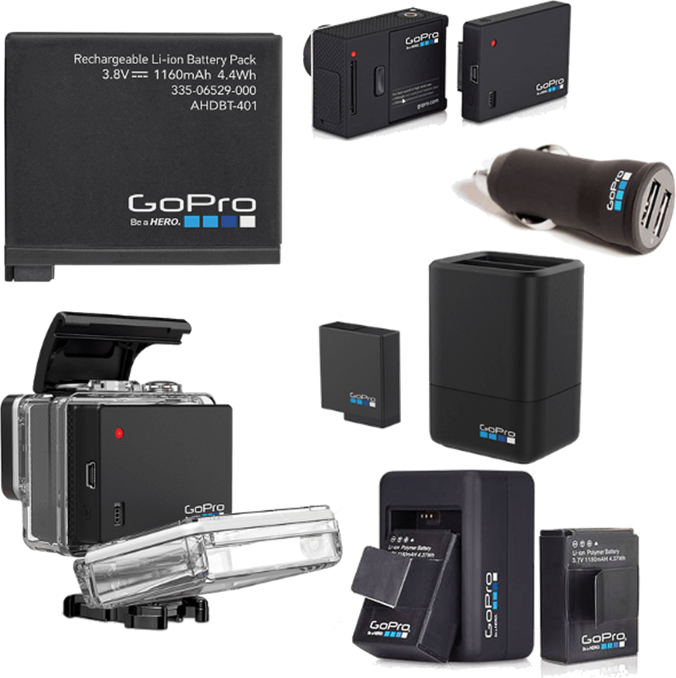 Gopro Charging - Batteries - Power Accessories - Gopro Battery Bacpac (abpak-303) (1541x1541), Png Download