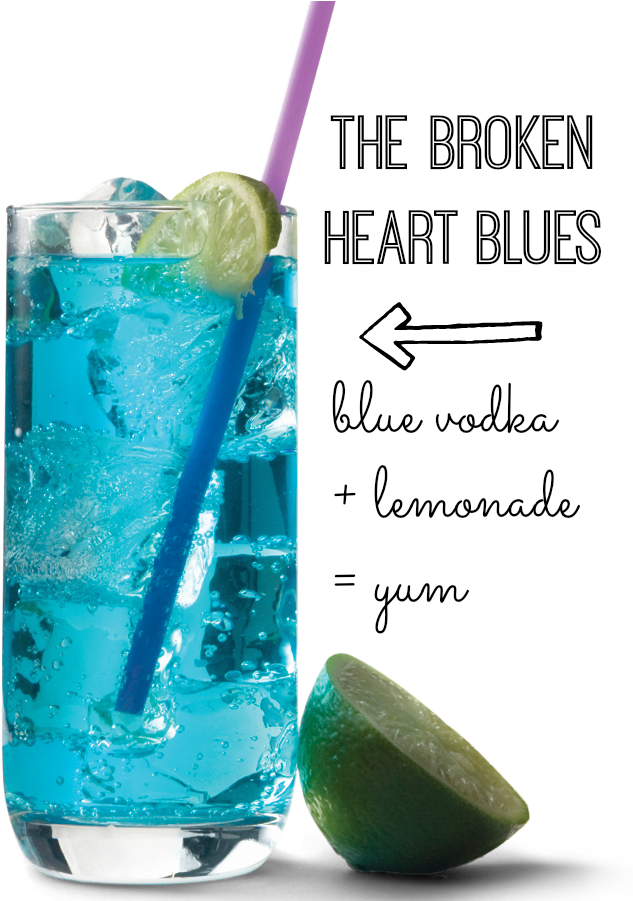 Just Two Ingredients To Make This Delicious Blue Vodka - Blue Vodka Cocktail (650x900), Png Download
