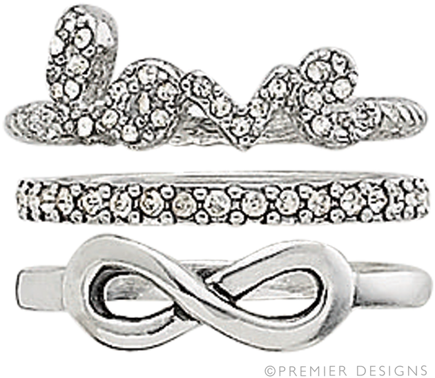 White Satin Wedding Show - Bn Infinite Love Ring Set By Premier Designs (977x800), Png Download