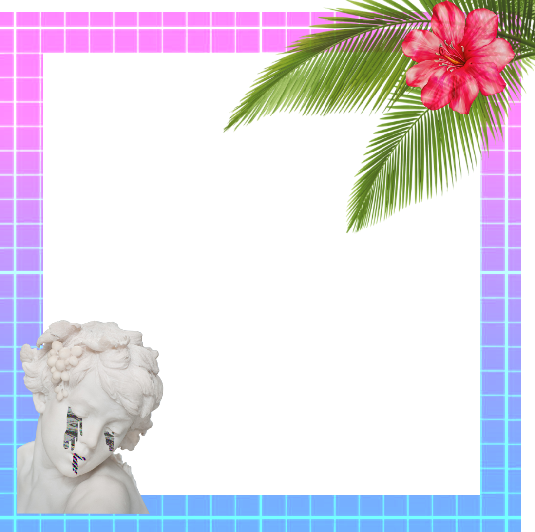 Visitar - Vaporwave Frame (1124x1129), Png Download