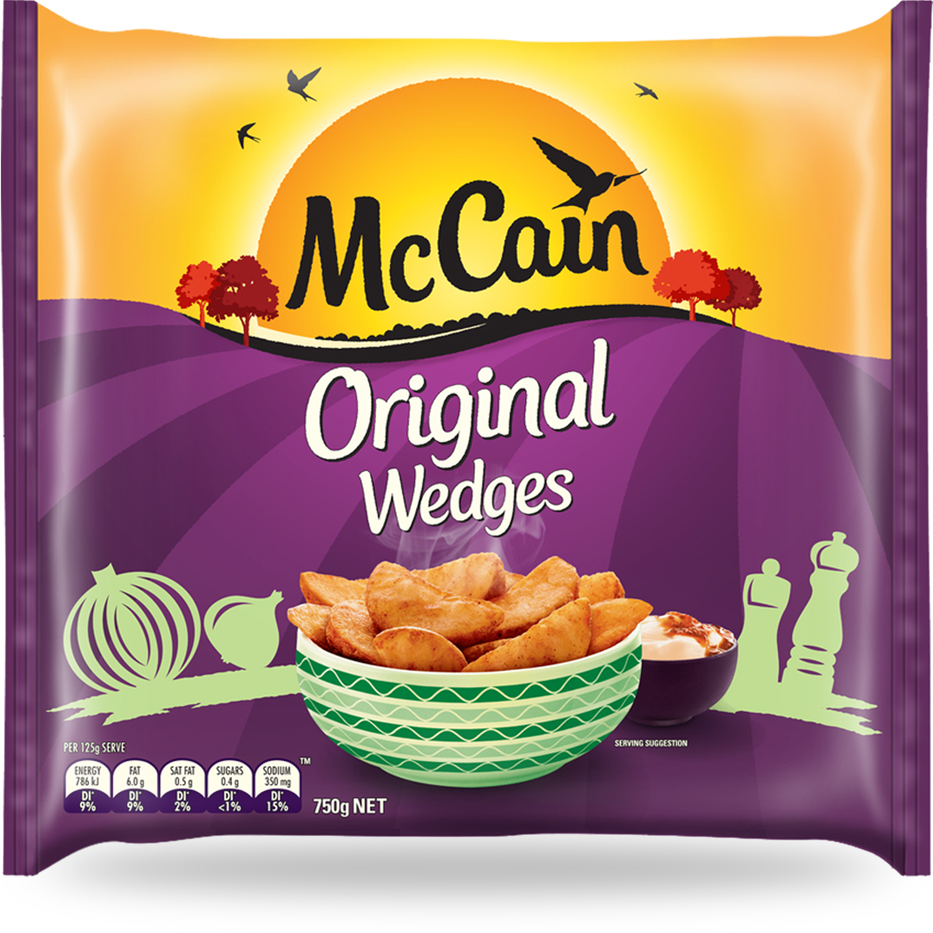 Original Wedges 750g - Mccain Potato Wedges Original 750g (3000x3000), Png Download
