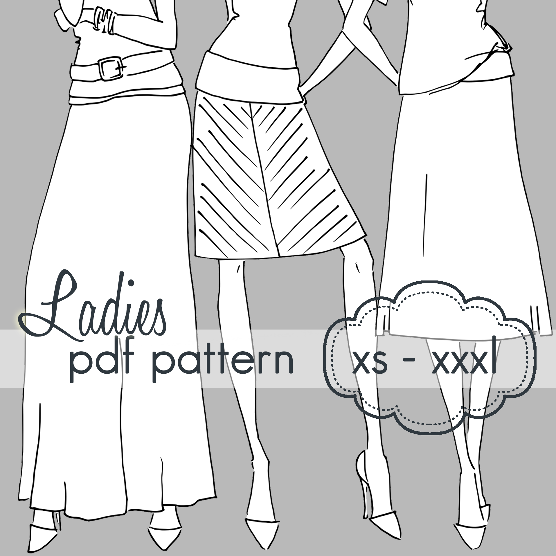 Ladies Yoga A-line Skirt - Line Skirt Pattern Diy Pdf (1915x1915), Png Download