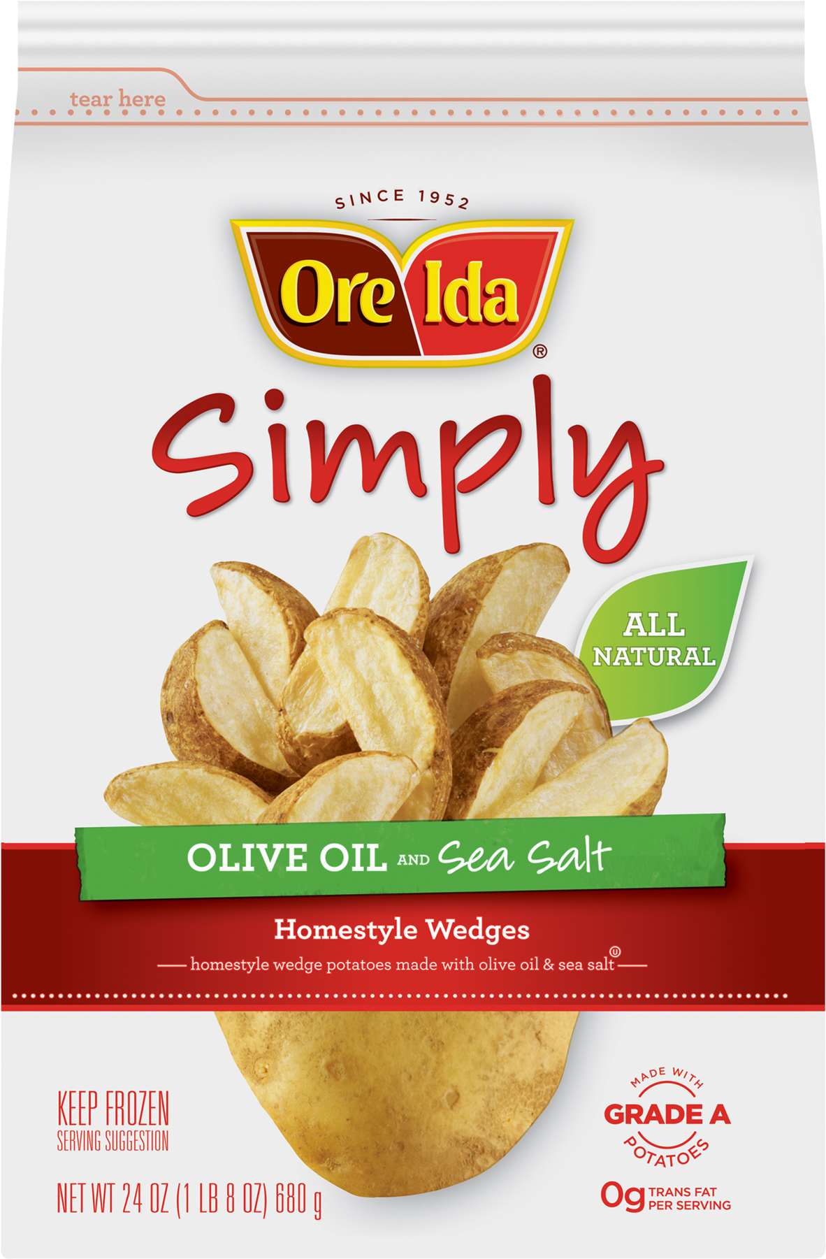 Ore-ida Simply Homestyle Wedge Potatoes Olive Oil And - Ore Ida Simply French Fries, Country Style, Olive Oil (1800x1800), Png Download