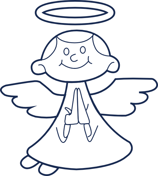 Prayer Angel Cliparts - Angelito Para Colorear (534x596), Png Download