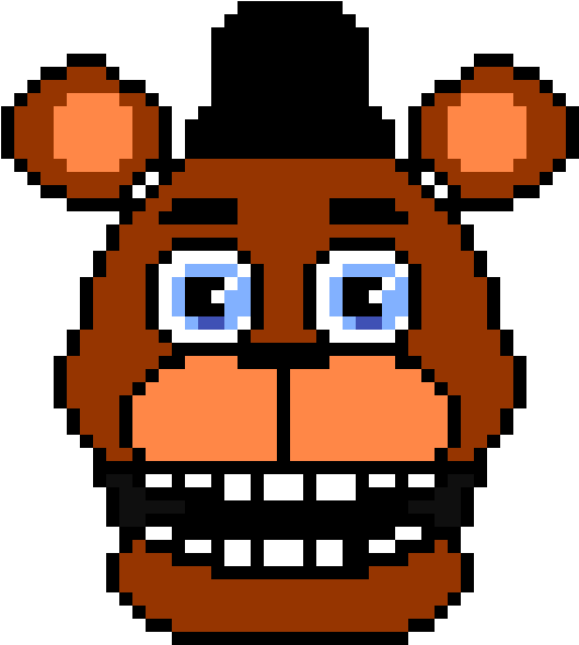 Freddy Fazbear Head - Pixel Arts Golden Freddy (1200x1200), Png Download