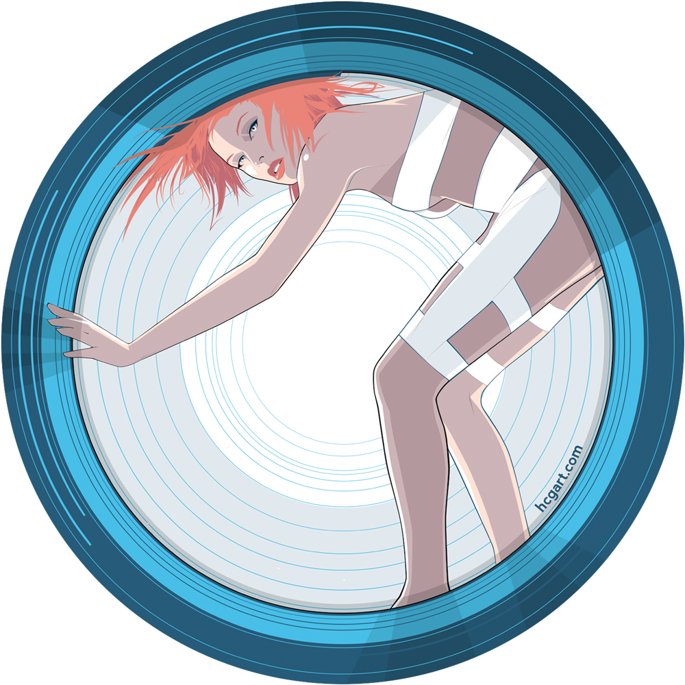 "leeloo" Sticker By Craig Drake - Beautiful Sci Fi Posters (1000x1000), Png Download