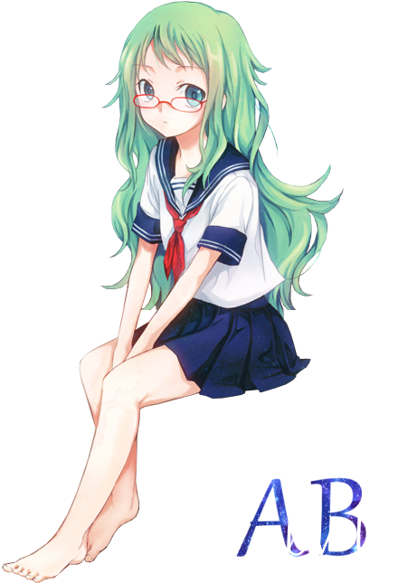 Gumi With Long Hair (500x674), Png Download