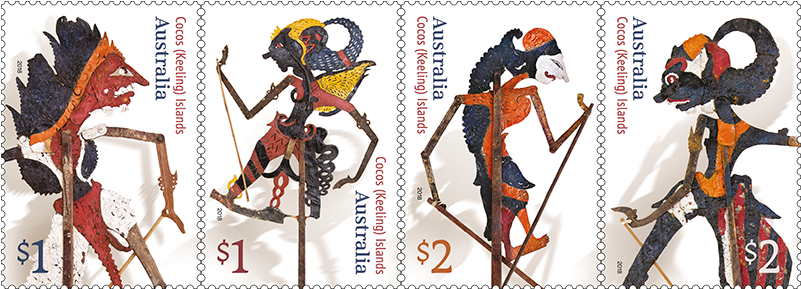 Set Of Cocos Islands Shadow Puppets Stamps - Cocos Keeling Islands History (800x600), Png Download