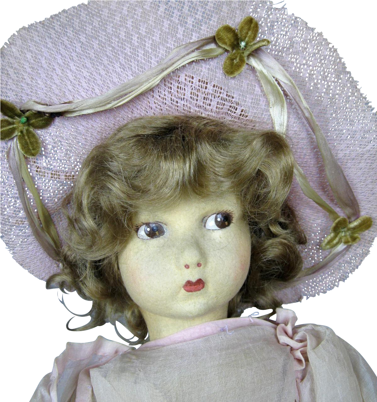 Vintage Lenci Felt Boudoir Doll - Doll (1281x1281), Png Download