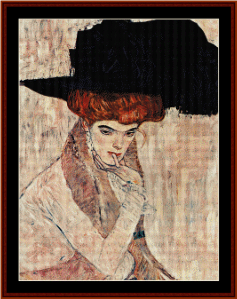Black Feather Hat - Black Feather Hat By Gustav Klimt Art Reproduction (600x600), Png Download