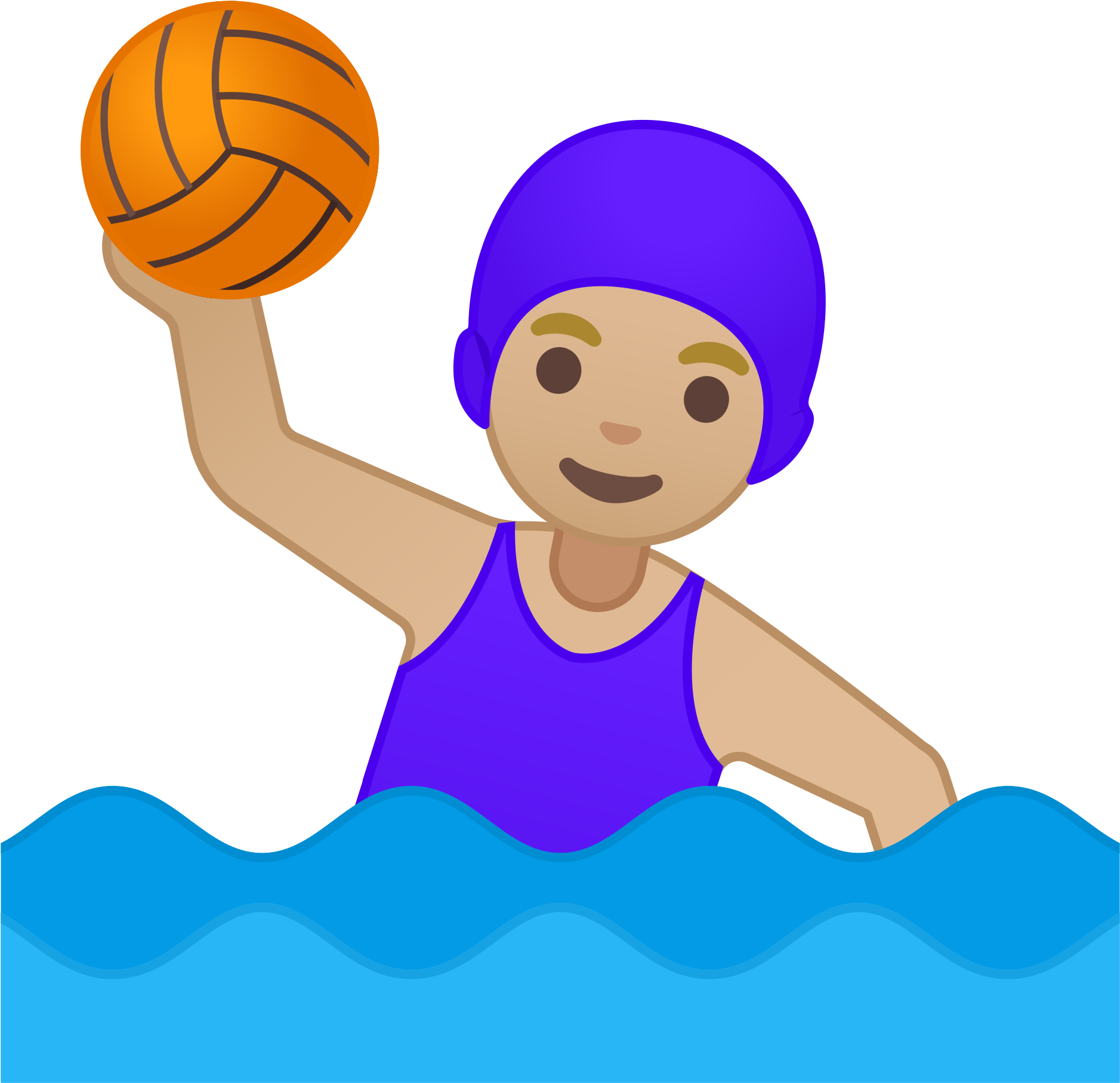 Open - Water Polo Emoji (2000x2000), Png Download