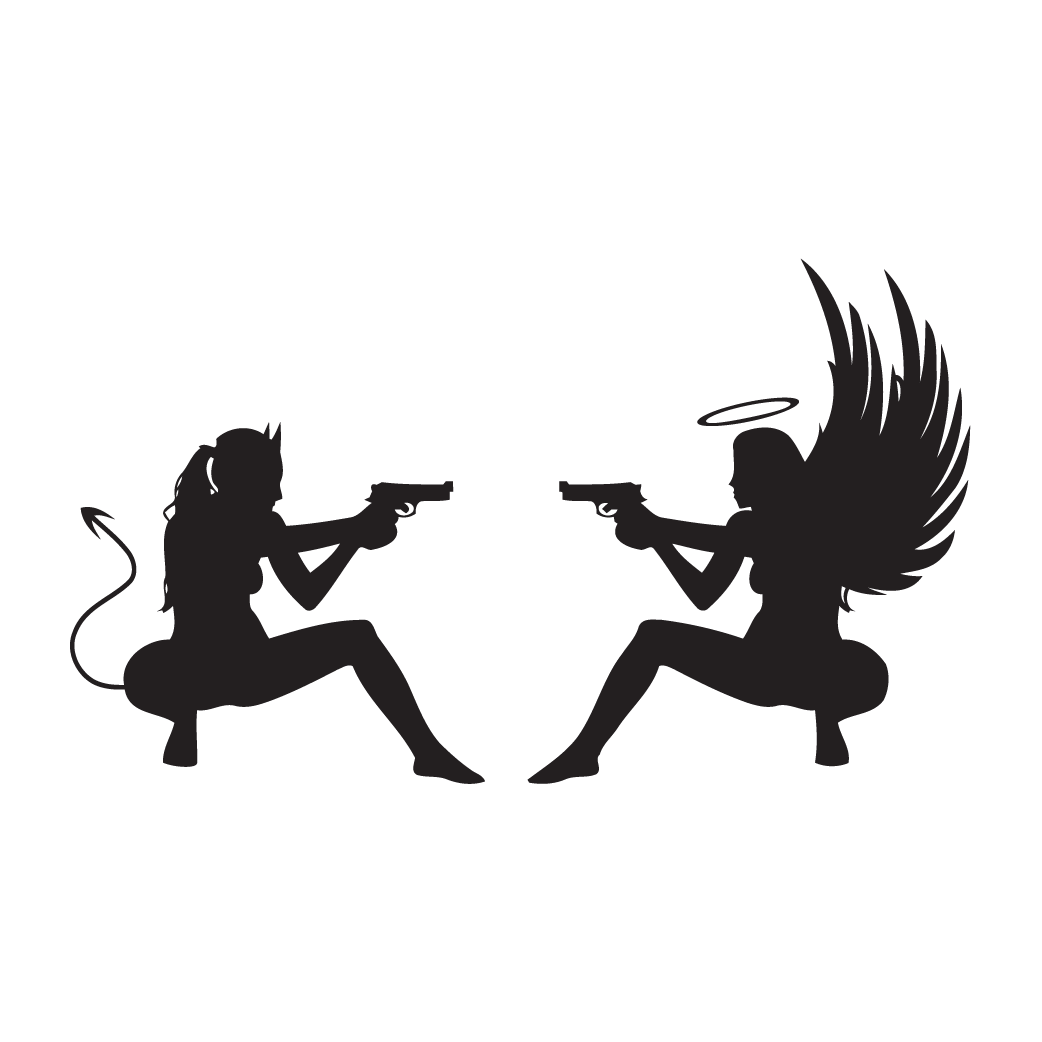 Devil Sexy Angel Cartoon (1042x1042), Png Download