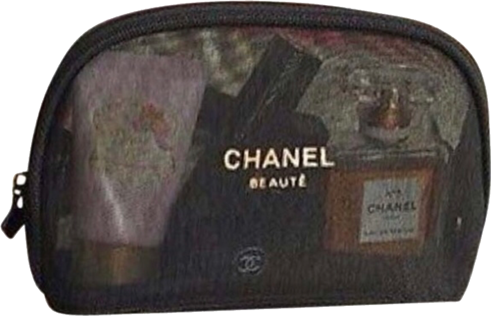 Black Chanel Makeup Bag Polyvore Moodboard Filler Chanel - Black Moodboard Filler (2048x1068), Png Download