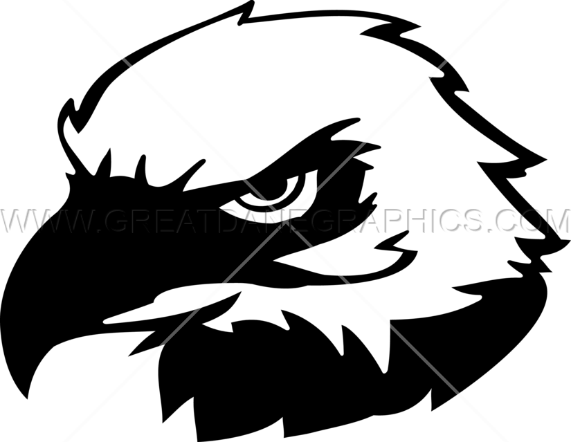 Eagle Head Black Beak Production Ready Artwork For - Silhouette Eagle Head (825x639), Png Download