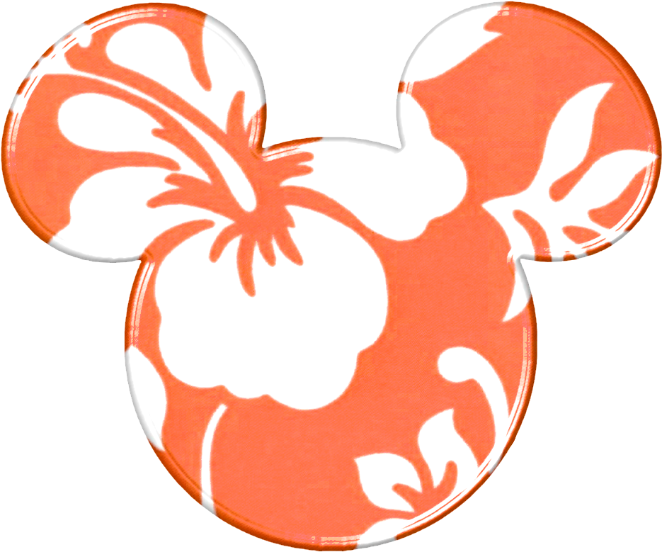 Mickey Heads Hawaiian Style - Hawaiian Mickey Mouse Head (952x917), Png Download