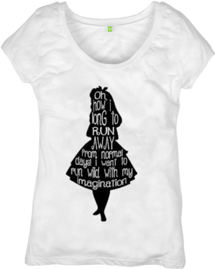 Alice In Wonderland Disney Silhouette T-shirt - Alice In Wonderland Quote Iphone (640x674), Png Download