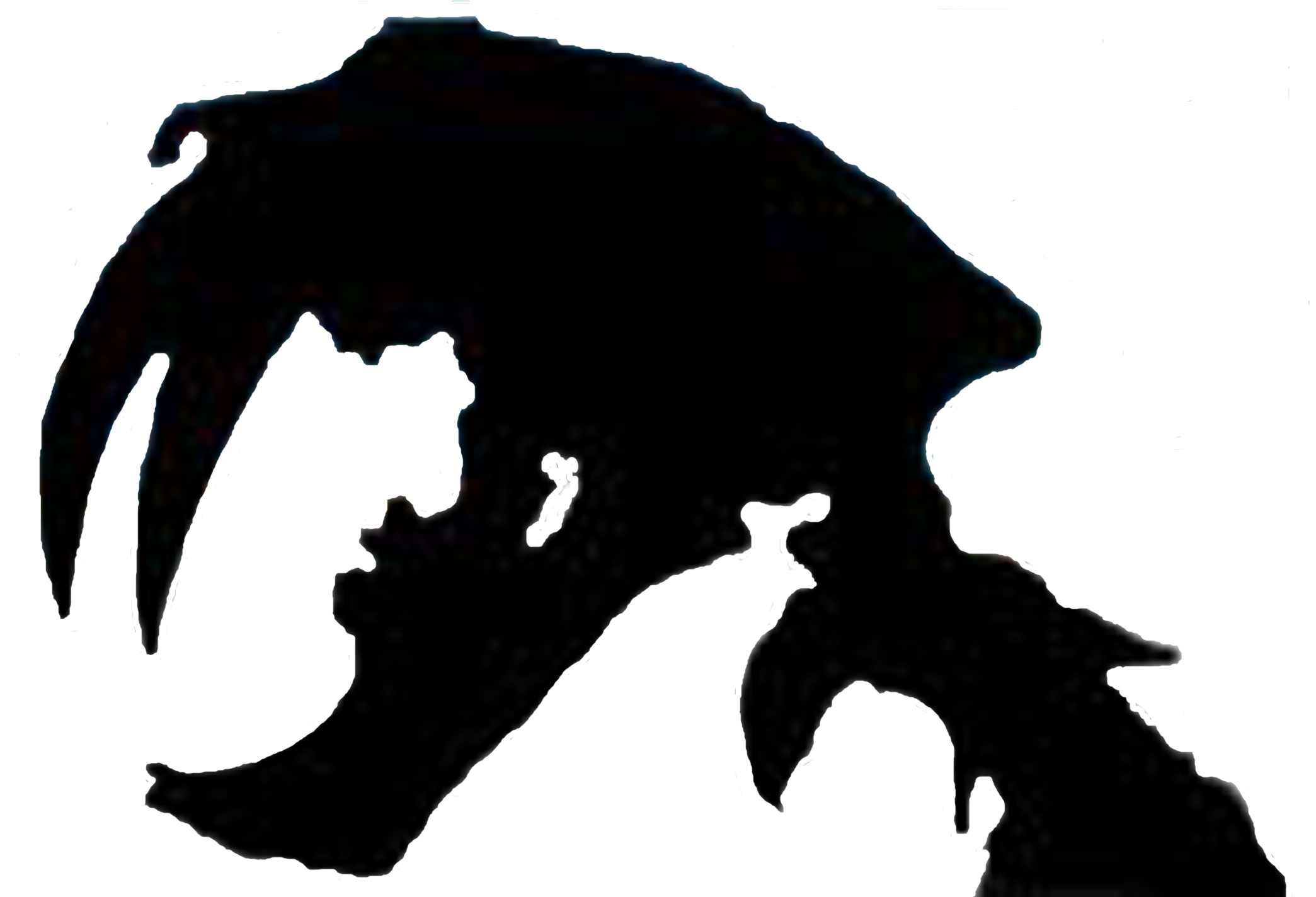 Sabercatskulllogo Copy - Silhouette (2098x1423), Png Download