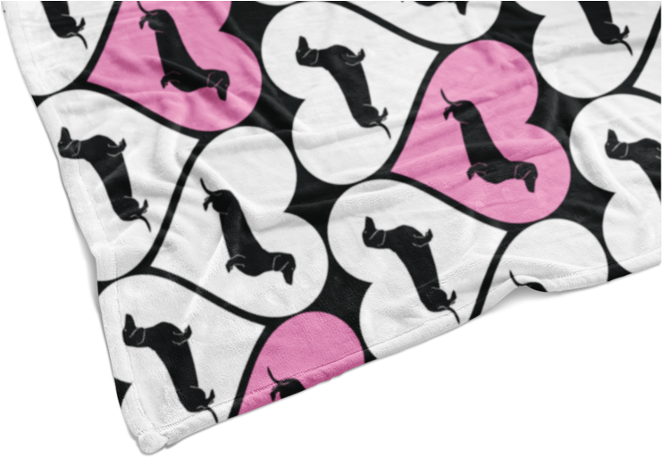 Dachshund Hearts Fleece Blanket - Love My Dachshund (740x740), Png Download