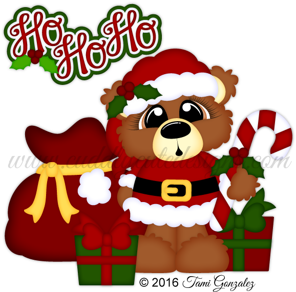 Santa Bear - Christmas Day (600x600), Png Download