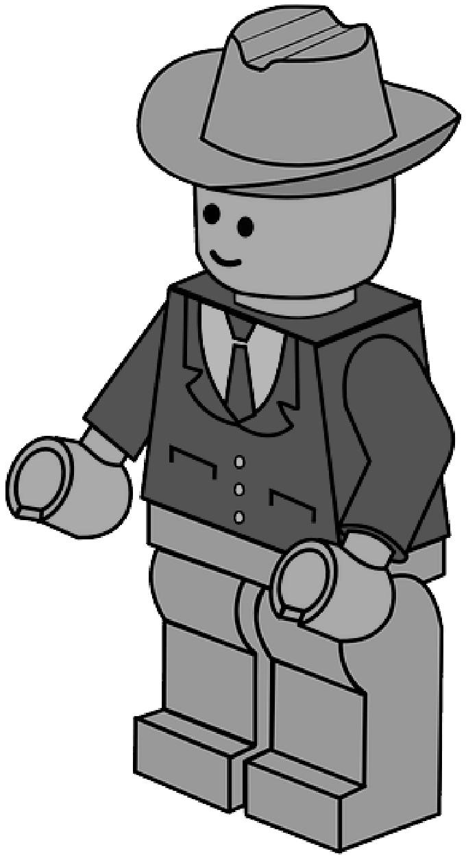 Graphic Black And White Stock Businessman Clipart Busines - Lego Clipart (800x1488), Png Download