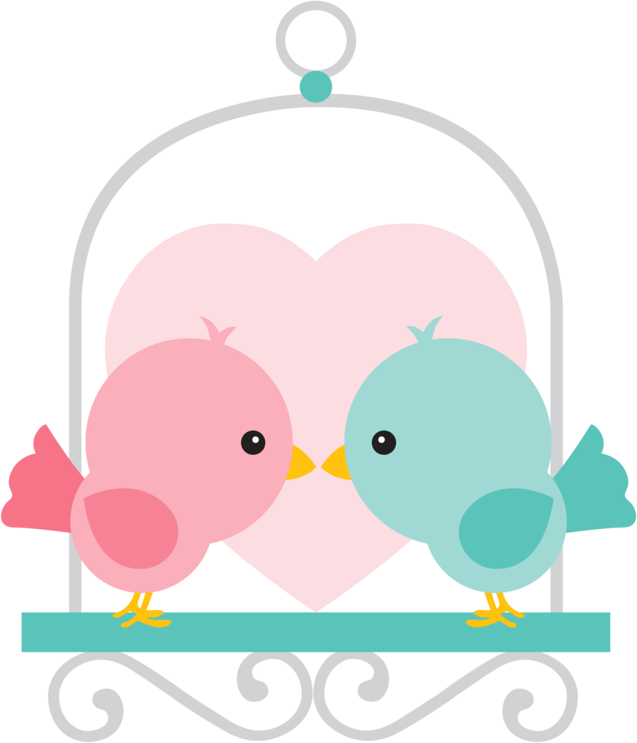 Aves & Passáros & Corujas Etc Valentine Wallpaper, - Passarinhos Azul E Rosa Png (926x1080), Png Download