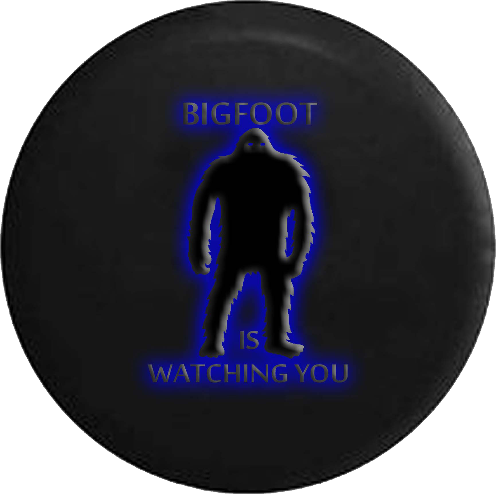 Glowing Bigfoot Watching Jeep Off Road Rv Camper Spare - Circle (1728x1721), Png Download