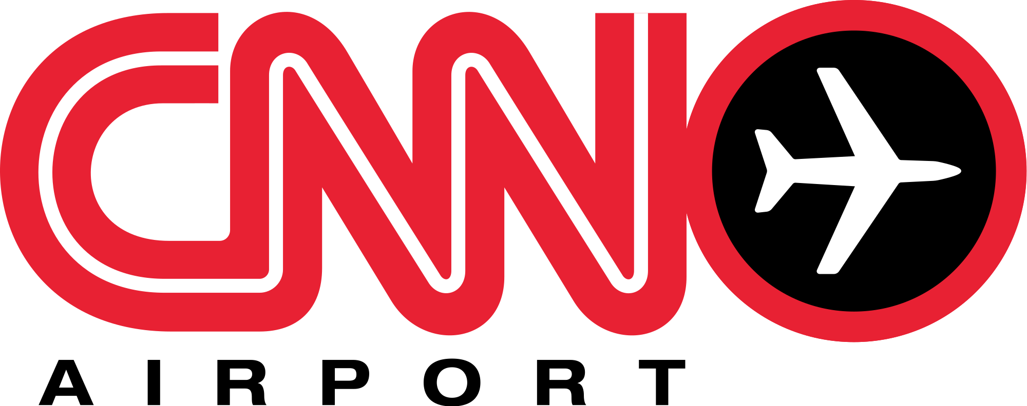 Open - Cnn Airport Network Logo (2000x792), Png Download
