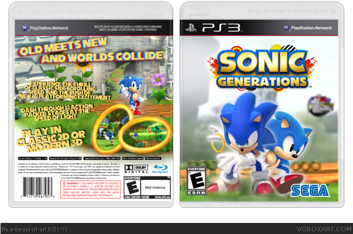 Sonic Generations Box Art Cover - Sonic Generations Box Art (700x482), Png Download