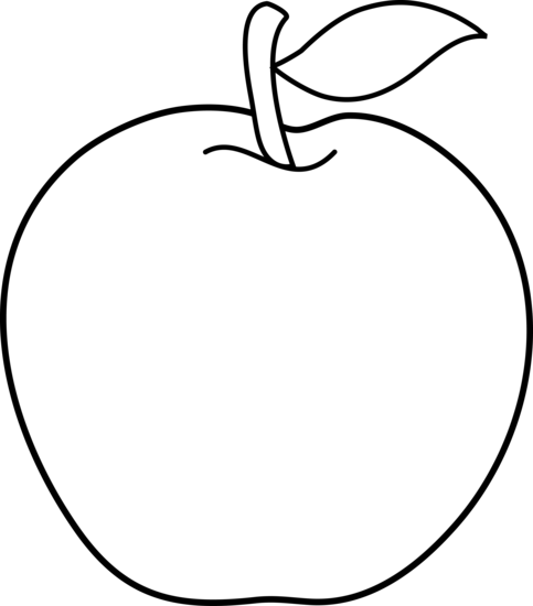 Apple Outline Clip Art - Apple Fruit White Icon Png (483x550), Png Download