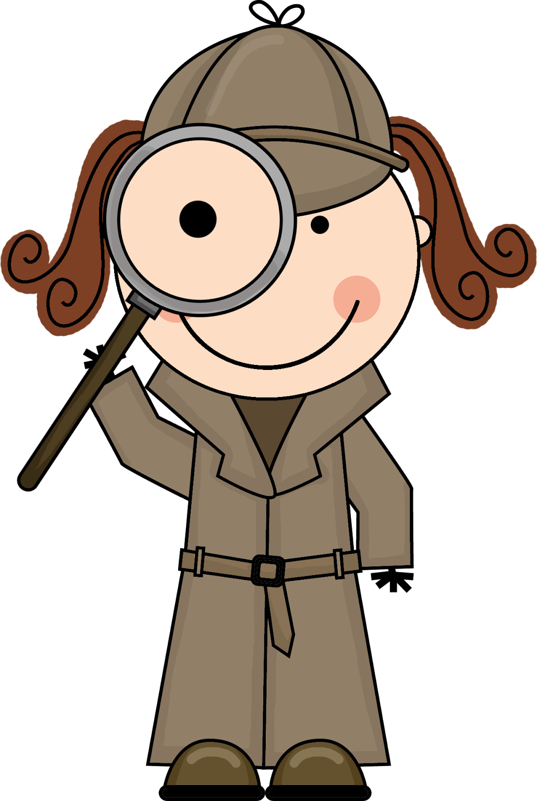 Detective With Magnifying Glass Clipart - Detective Clipart (1073x1600), Png Download