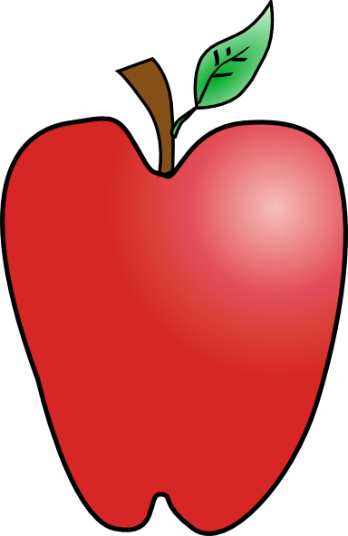 Cartoon Apple Clip Art - Cartoon Apple With No Background (384x592), Png Download