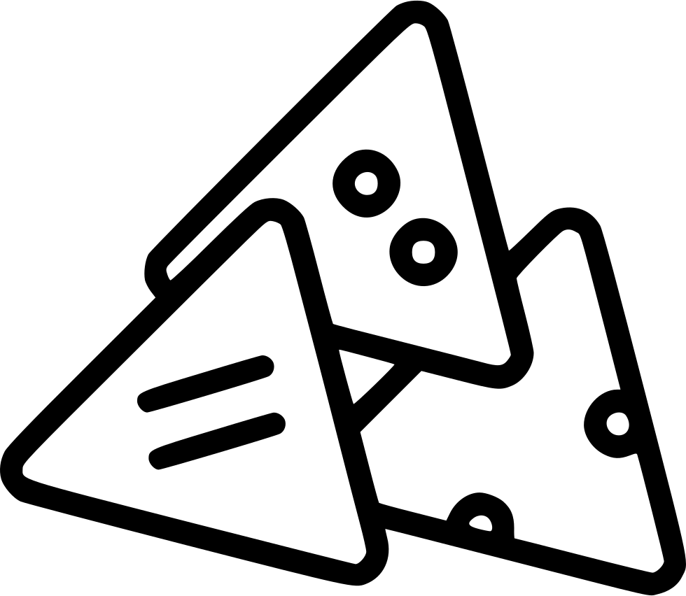 Nachos Mexican Snack Tortilla Chips Cheese Comments - Snacks Black And White Png (980x852), Png Download