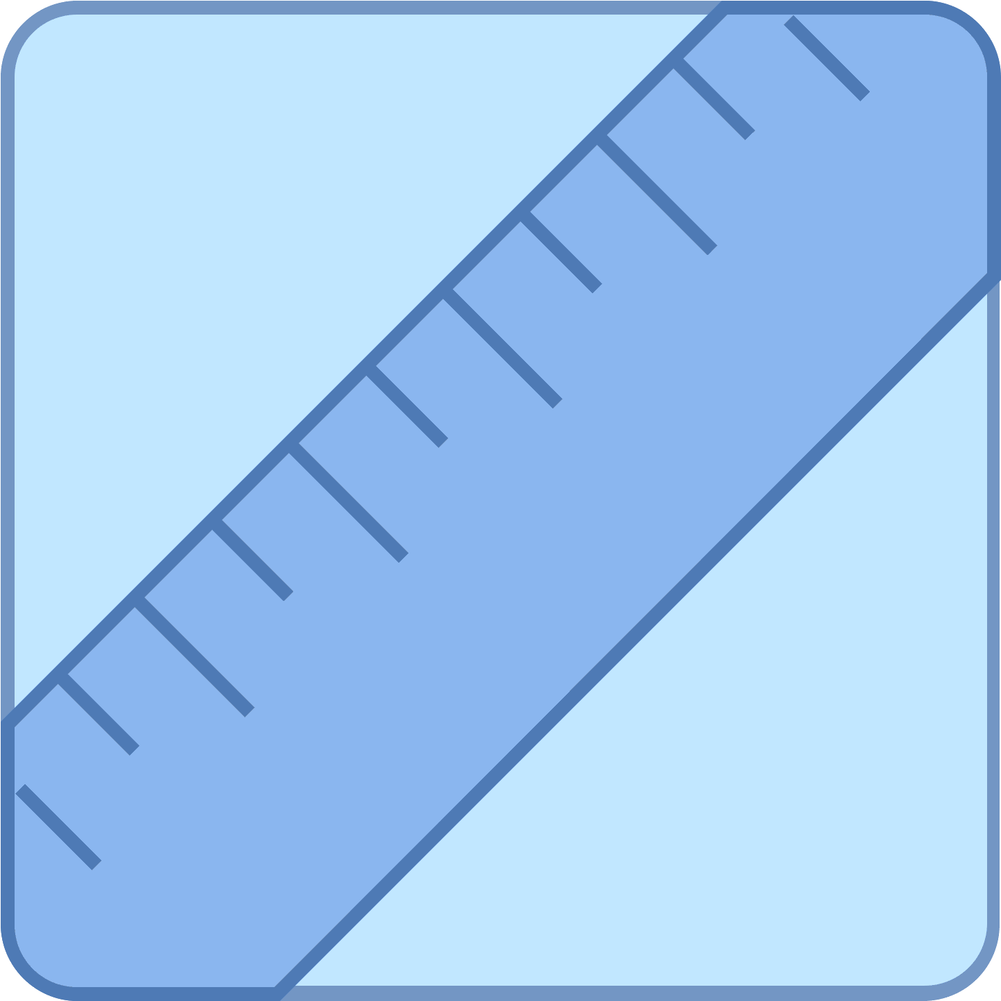 This Icon Is Depicting A Ruler Tilted Diagonally And - Icon (1600x1600), Png Download