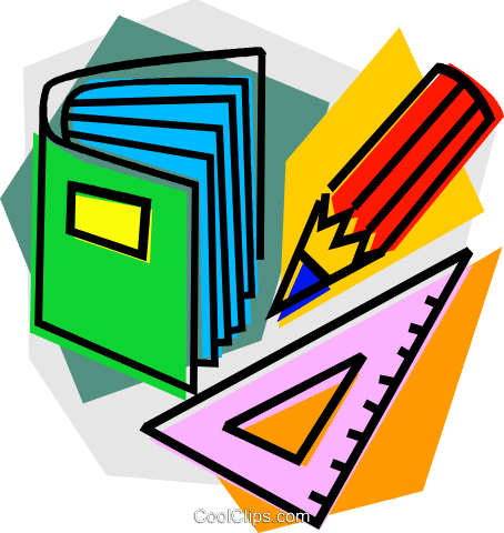 Mathematics Book With Pencil And Ruler Royalty Free - Textbook Clipart (454x480), Png Download