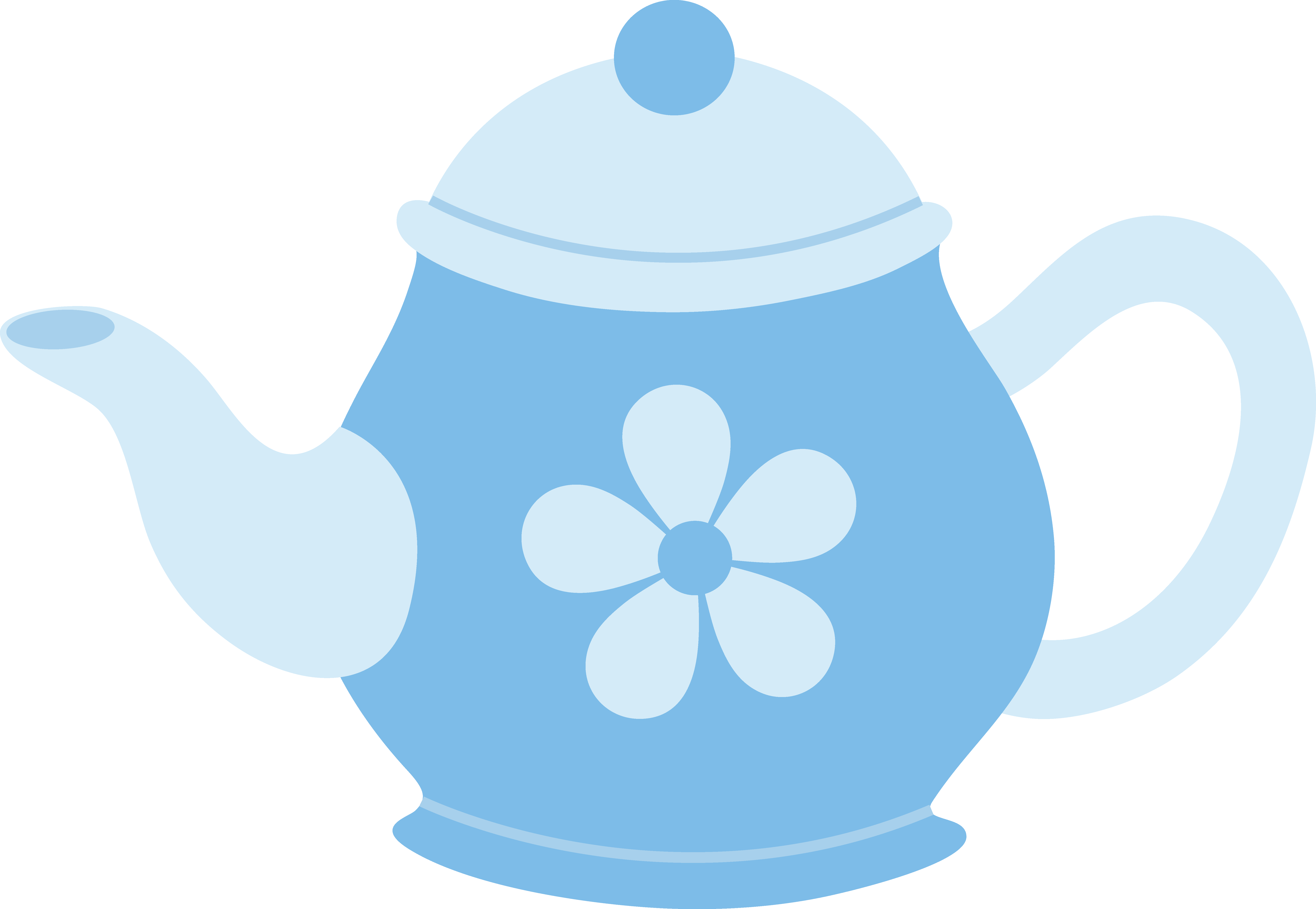 Blue Teapot With Flower Alice In Wonderland Cartoon Teapot Full Size Png Download Seekpng