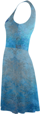 A Blue Watercolor Elephant Portrait In Denim Look Atalanta - Cocktail Dress (500x500), Png Download