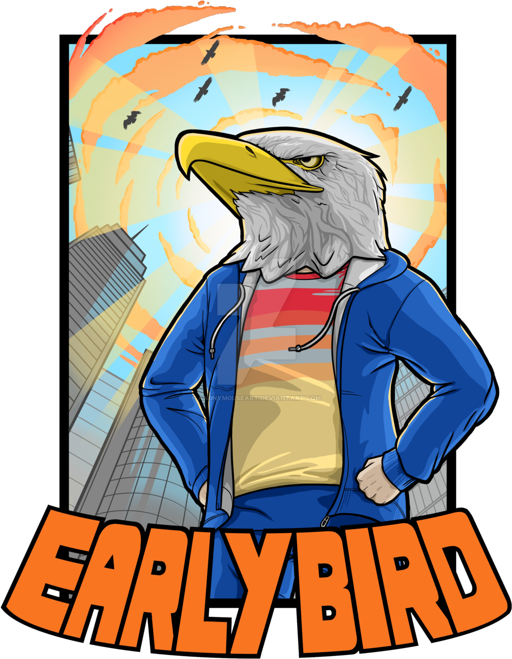 Early Bird T Shirt Design By An0nym0useart-d8rszgw - Moo Snuckel Early Bird (1024x1365), Png Download