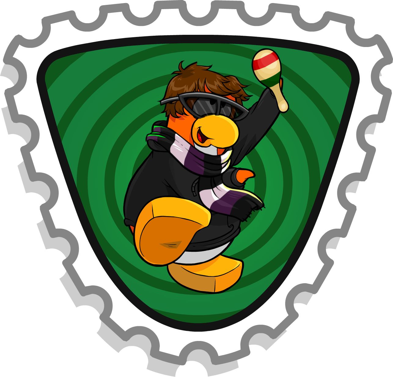 Cool Maraca Penguin Easy Stamp By Tpp - Club Penguin Cadence Stamp (1286x1235), Png Download