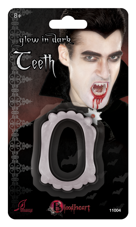 Glow In The Dark Fang - Seasons Limited Vampire Glow In The Dark Fangs (650x986), Png Download