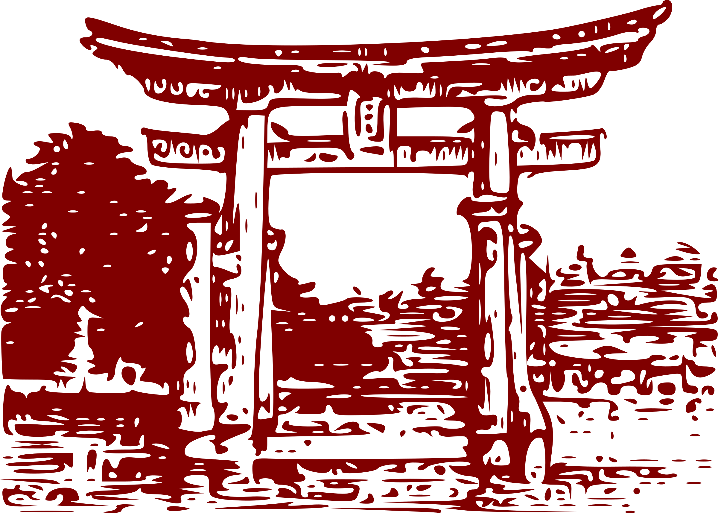 Torii Gate Png Clipart - Torii Gate Clipart (2400x1714), Png Download