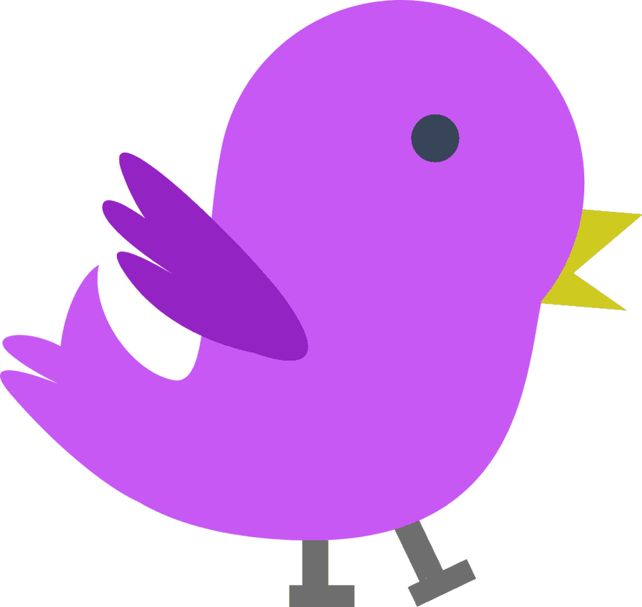 Purple Bird - Baby Birds Art Clip (900x851), Png Download