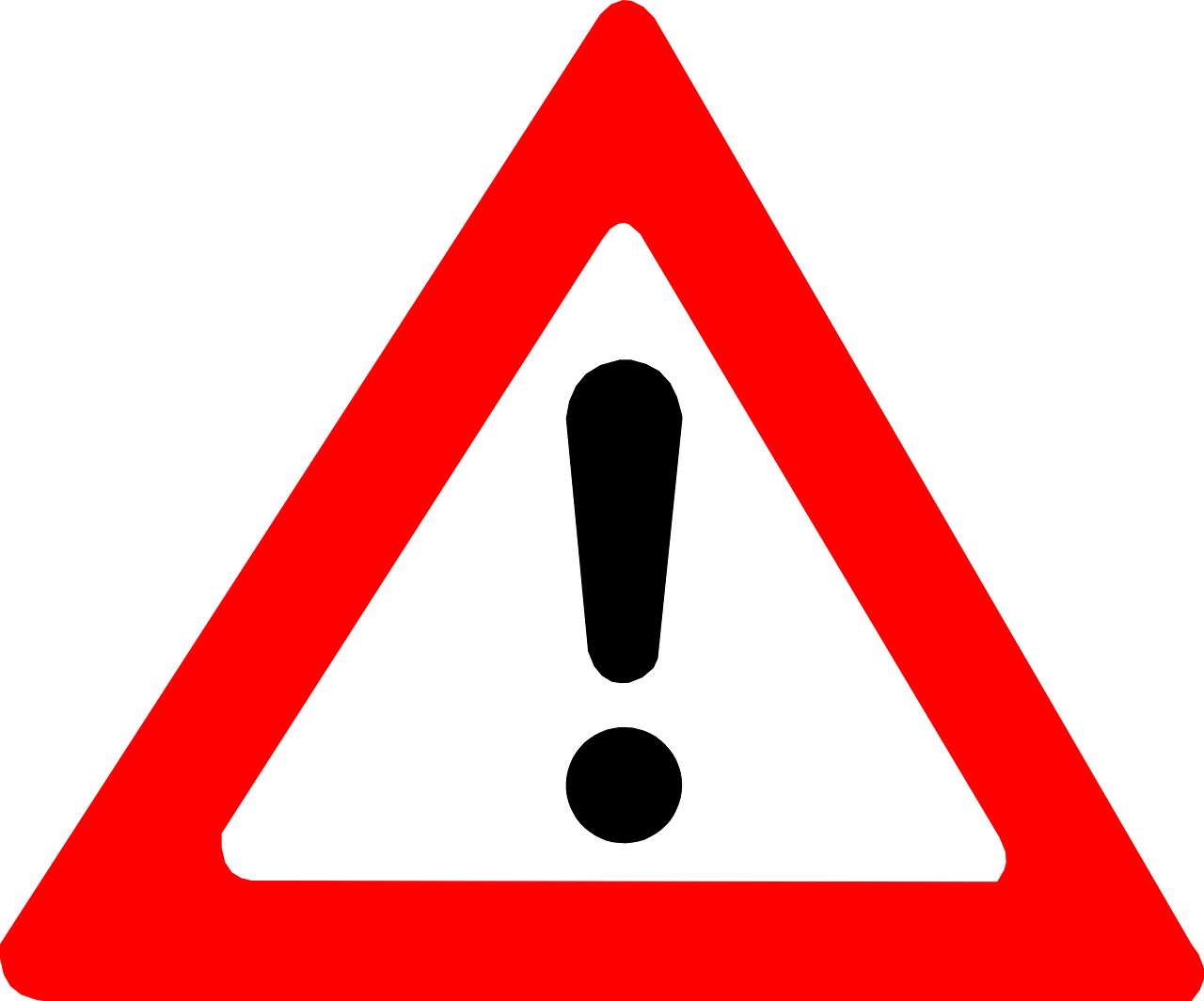 Attention Warning Exclamation Mark - Warning Sign Icon Png (1280x1064), Png Download