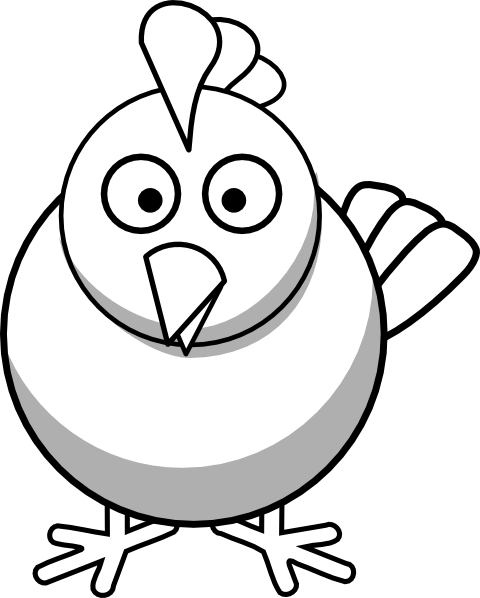 Chick Clipart Draw Baby - Chicken Clipart Black And White (480x598), Png Download