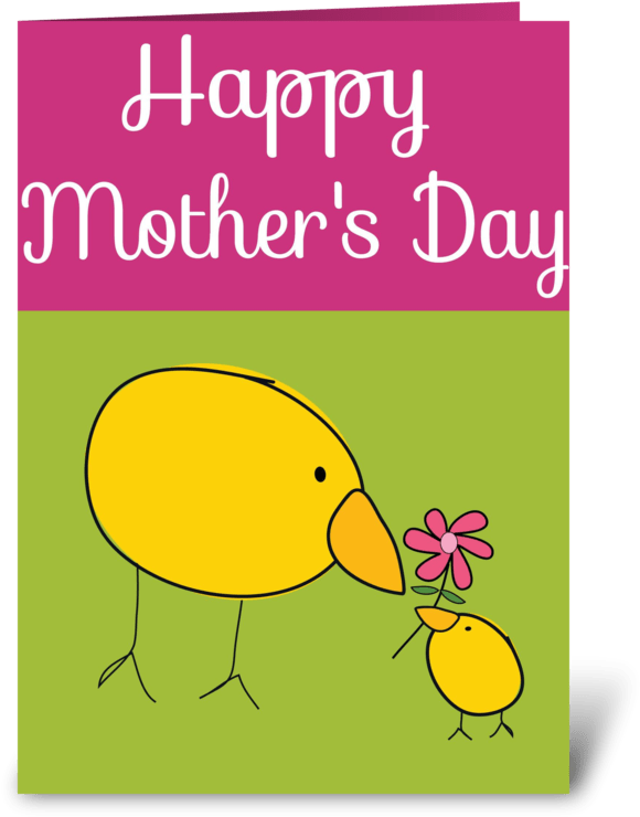 Baby Chick Loves Mommy Greeting Card - Greeting Card (700x792), Png Download