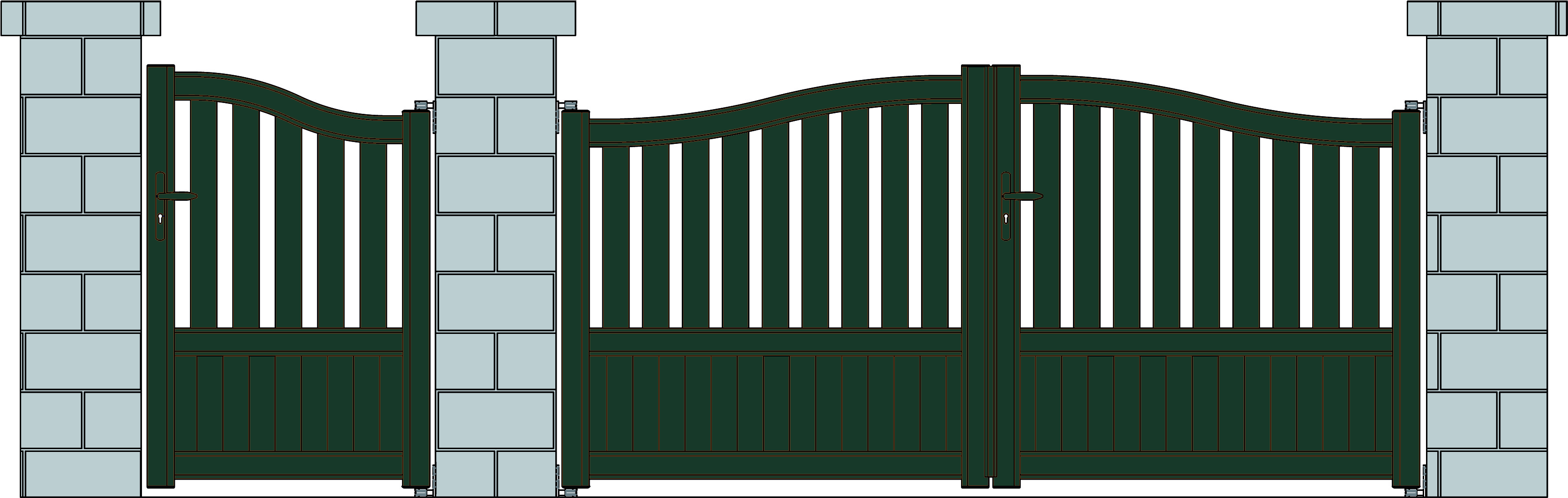 Wooden Gate Png - Wall (3350x1250), Png Download