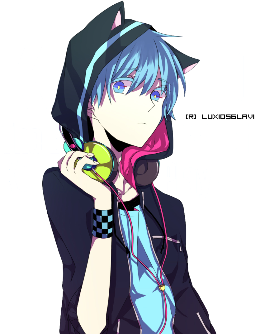 Anime Boy Transparent Background - Anime Boy With Head Phones (900x1082), Png Download