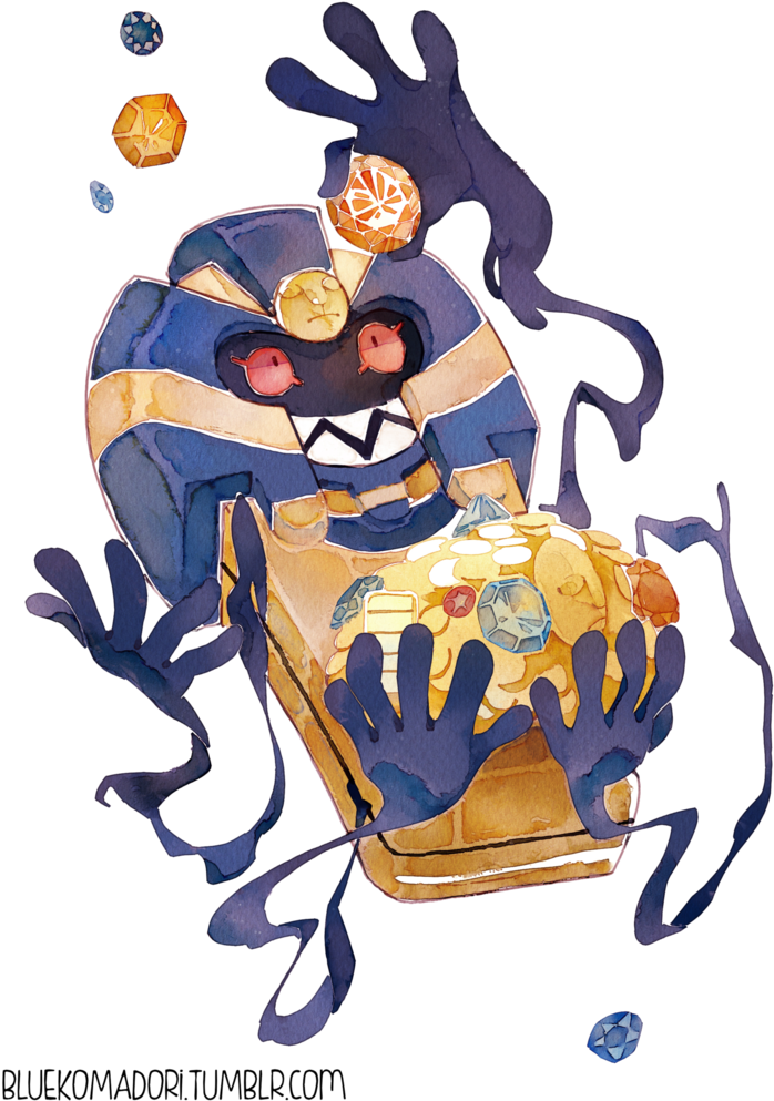 “a Watercolor Commission Of Cofagrigus Holding Treasure - Cofagrigus Deviantart (755x1059), Png Download