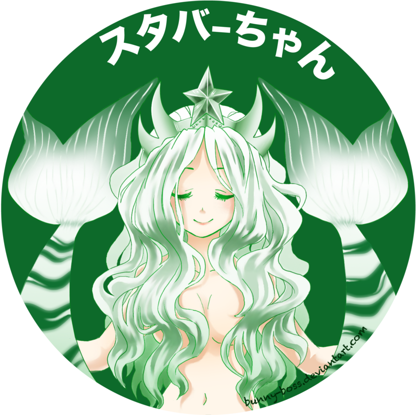 Drawn Starbucks Deviantart - Starbucks Anime (900x820), Png Download